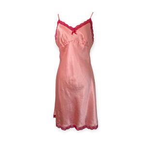 Warm Pink Satin 90s Y2K Slip Dress